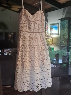 Ivory Lace Spaghetti Strap Sundress